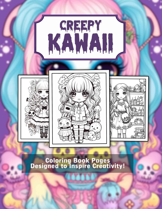 Creepy Kawaii 30 Pages Printable Coloring Book
