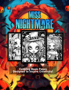 Miss Nightmare 30 Pages Printable Coloring Book