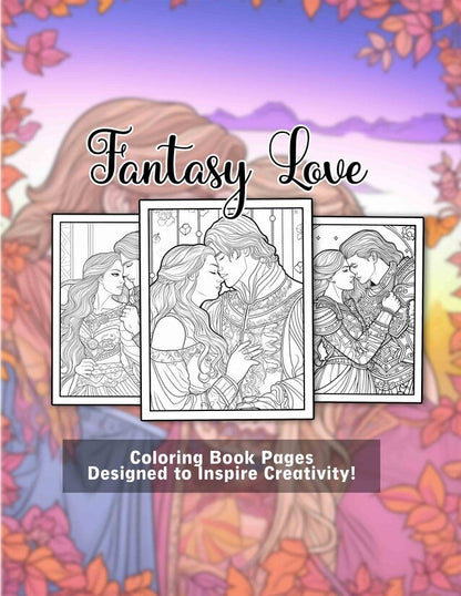 Fantasy Love 30 Pages Printable Coloring Book