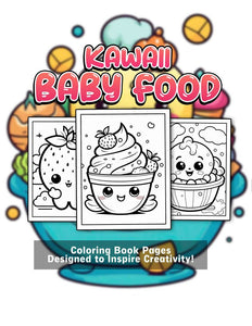 Kawaii Baby Food 30 Pages Printable Coloring Book