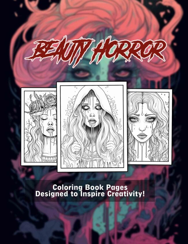 Beauty Horror 25 Pages Printable Coloring Book