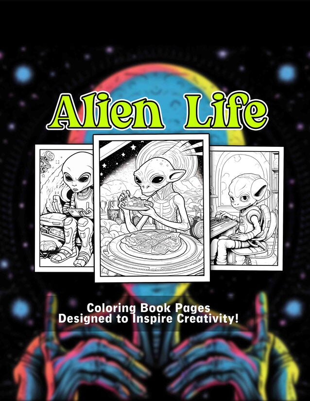 Alien Life 30 Pages Printable Coloring Book