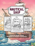 Nautical Ship 30 Pages Printable Coloring Book