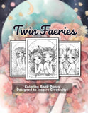 Twin Faeries 30 Pages Printable Coloring Book