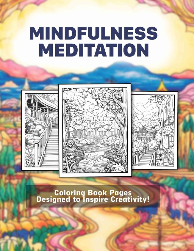 Mindfulness Meditation 30 Pages Printable Coloring Book