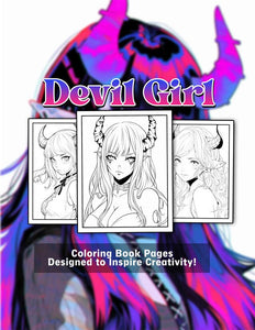 Devil Girl 30 Pages Printable Coloring Book