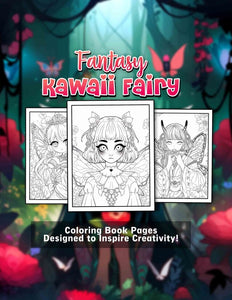 Fantasy Kawaii Fairy 30 Pages Printable Coloring Book