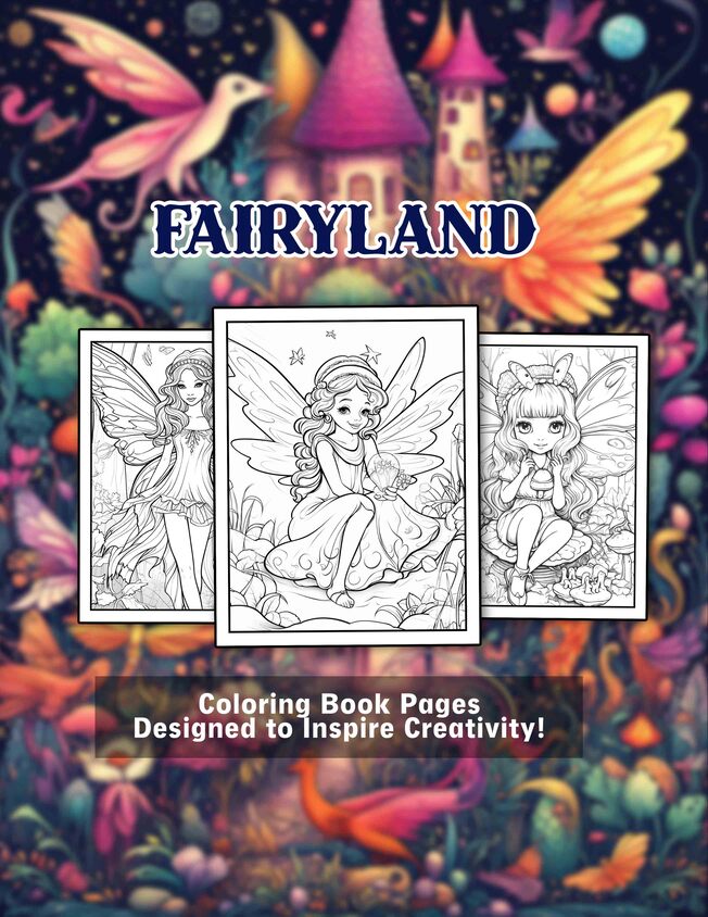 Fairyland 30 Pages Printable Coloring Book