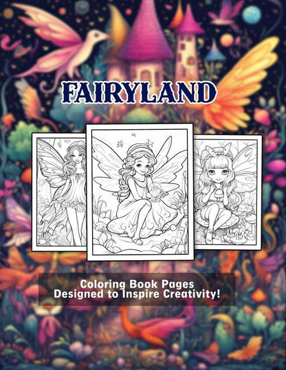 Fairyland 30 Pages Printable Coloring Book