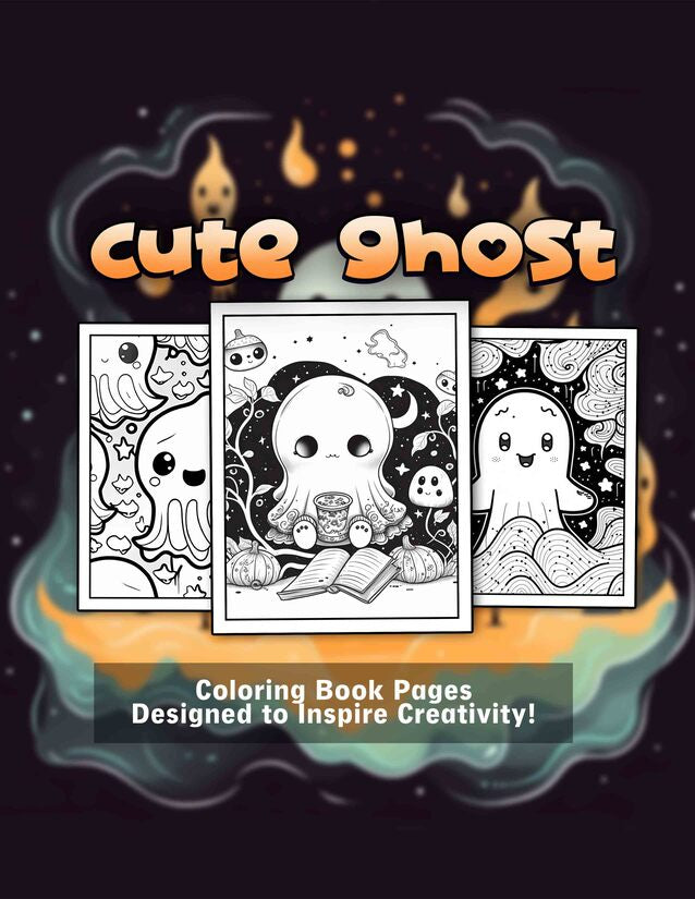 Cute Ghost 30 Pages Printable Coloring Book