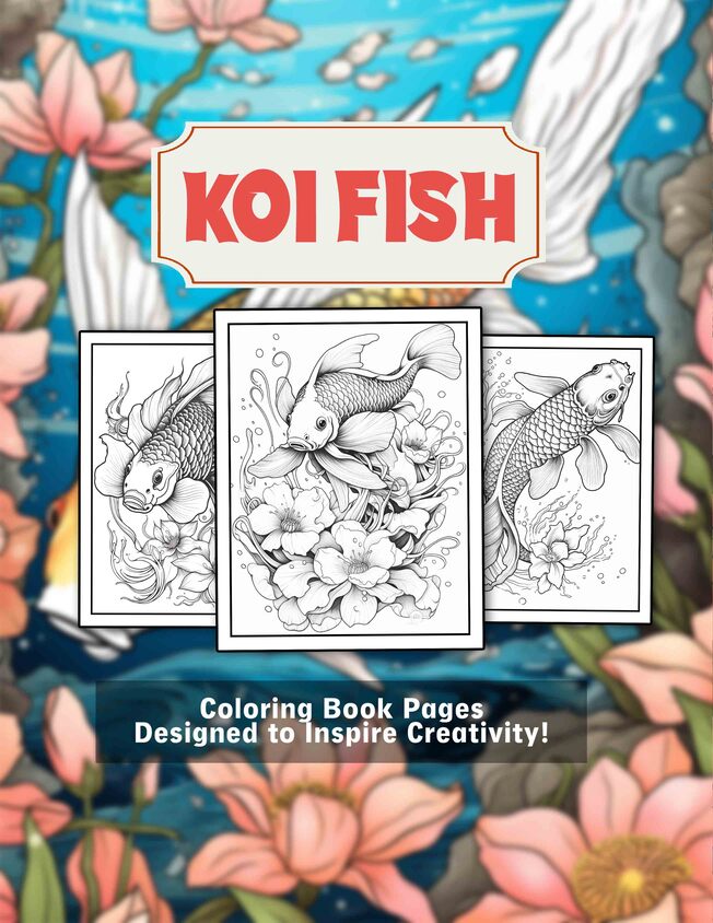 Koi Fish 30 Pages Printable Coloring Book