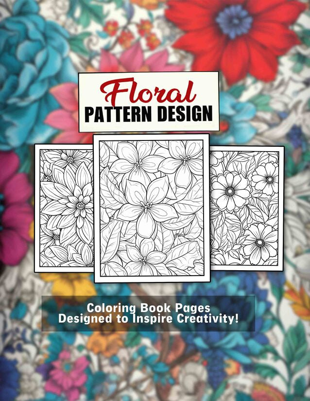 Floral Pattern 30 Pages Printable Coloring Book