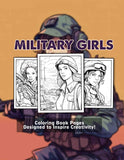 Military Girls 30 Pages Printable Coloring Book