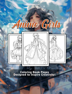 Anime Girls 30 Pages Printable Coloring Book