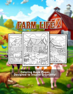 Farm Life For Kids 30 Pages Printable Coloring Book