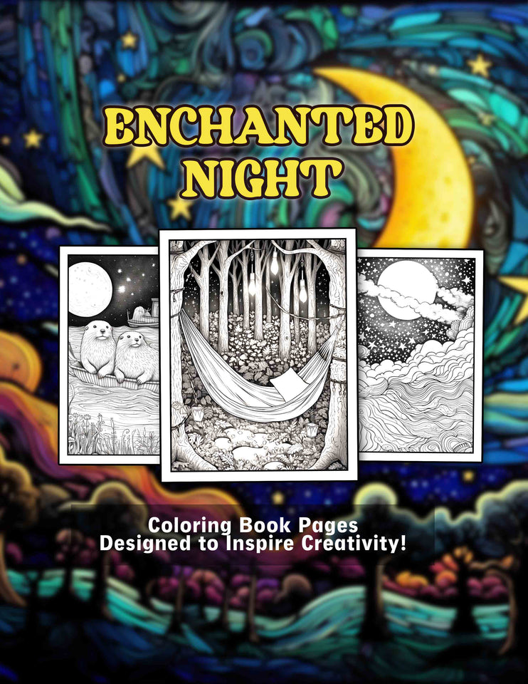 Enchanted Night 30 Pages Printable Coloring Book