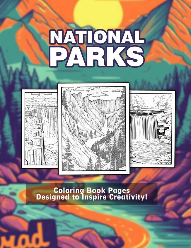 National Parks 25 Pages Printable Coloring Book