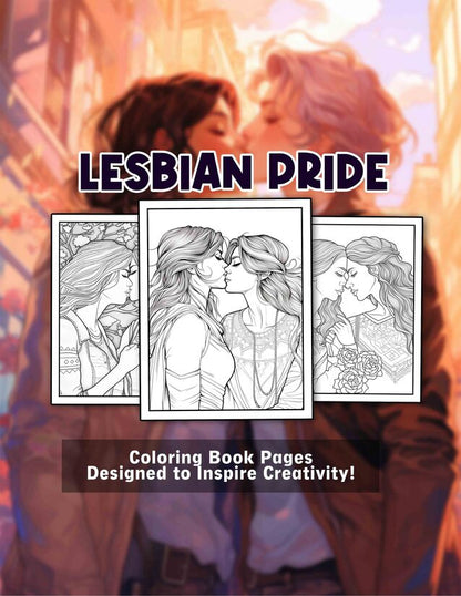 Lesbian Pride 30 Pages Printable Coloring Book