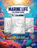 Marine Life 30 Pages Printable Coloring Book