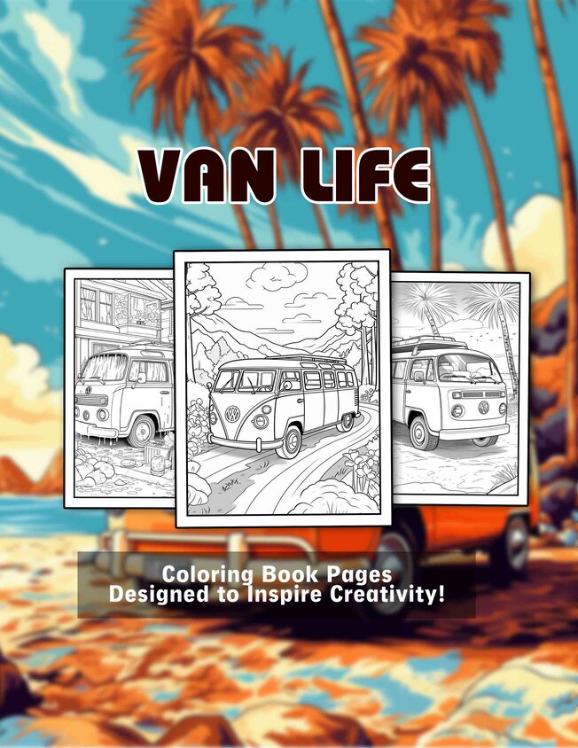 Van Life 30 Pages Printable Coloring Book