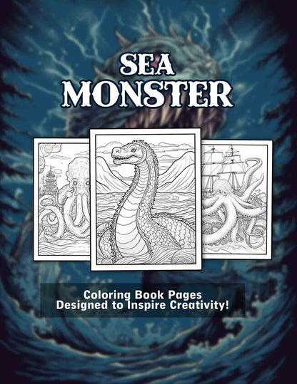 Sea Monster 30 Pages Printable Coloring Book