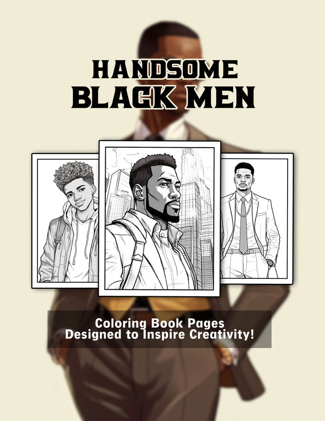 Handsome Black Men 30 Pages Printable Coloring Book