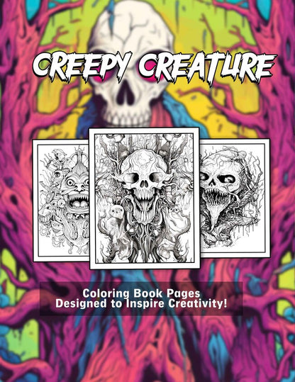 Creepy Creature 35 Pages Printable Coloring Book