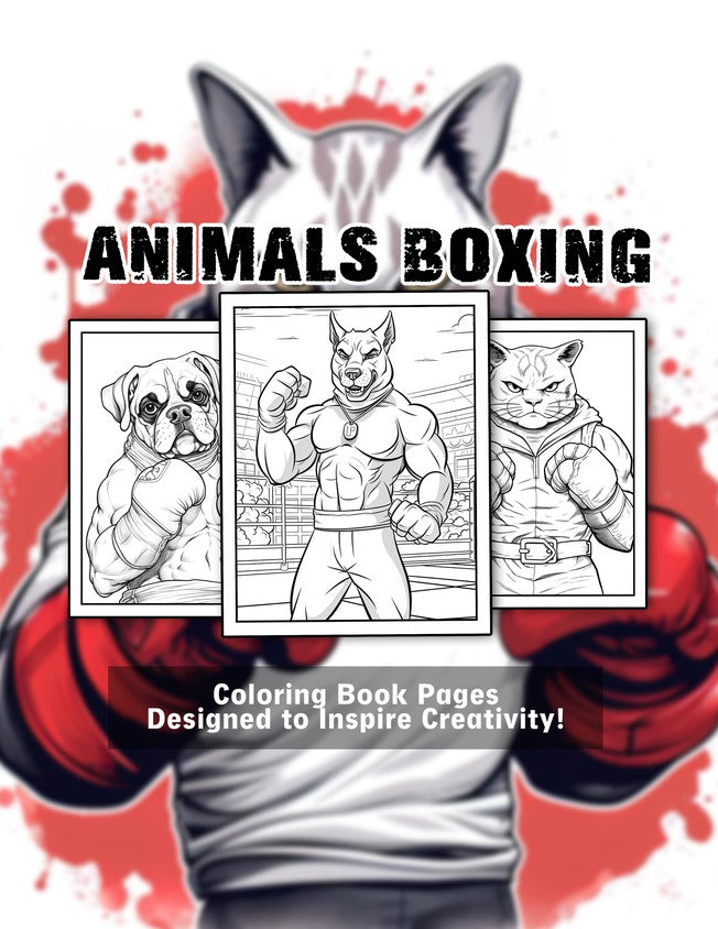 Animals Boxing 30 Pages Printable Coloring Book