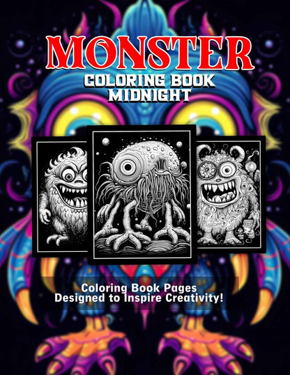 Midnight Monster 30 Pages Printable Coloring Book