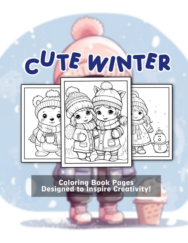 Cute Winter 30 Pages Printable Coloring Book