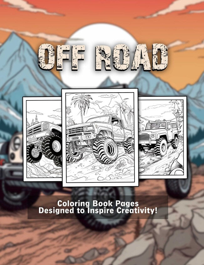 Off Road 30 Pages Printable Coloring Book