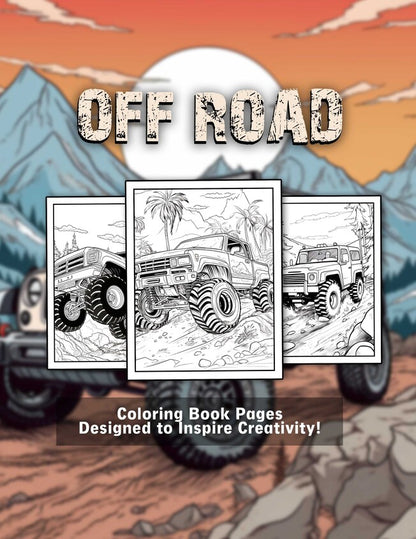 Off Road 30 Pages Printable Coloring Book