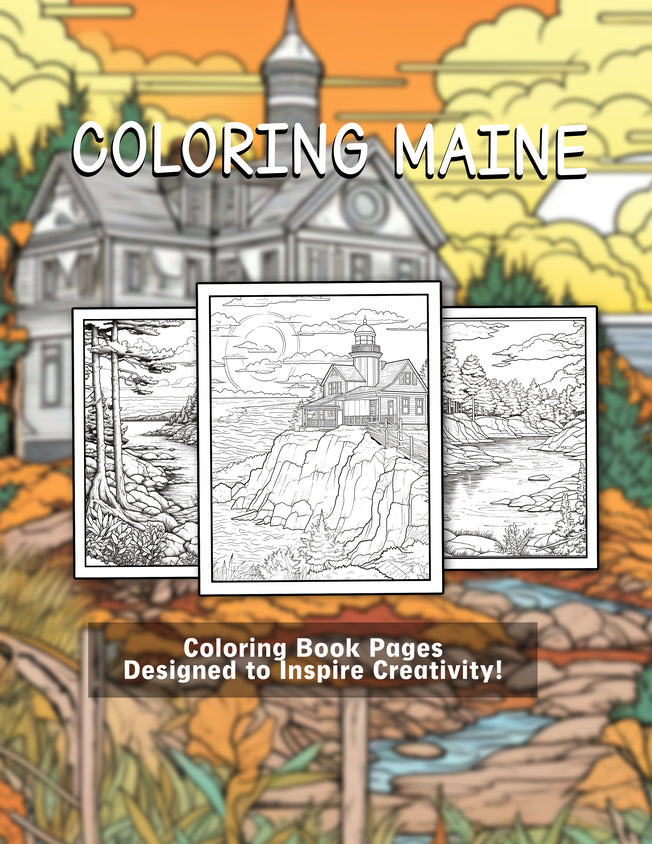 Coloring Maine 30 Pages Printable Coloring Book
