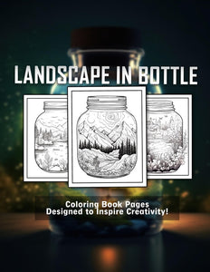 Landscape In Bottle 30 Pages Printable Coloring Book