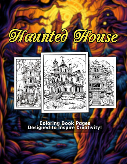 Haunted House 30 Pages Printable Coloring Book