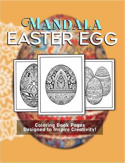 Mandala Easter Egg o 30 Pages Printable Coloring Book