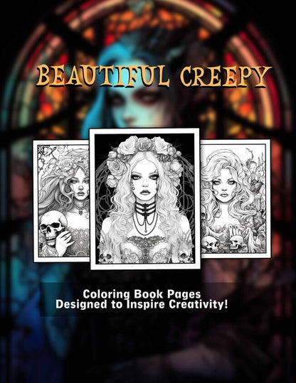 Beautiful Creepy Adult 30 Pages Printable Coloring Book