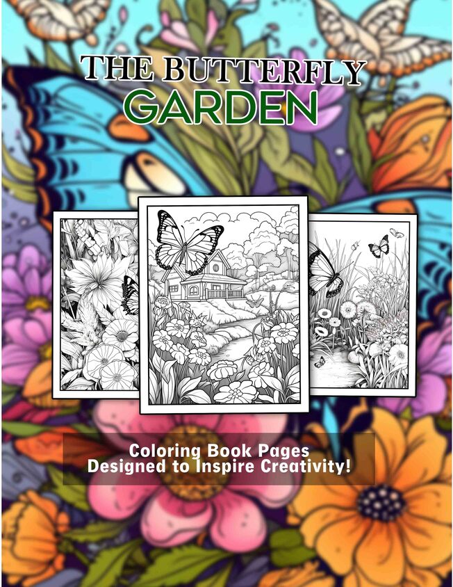 The Butterfly Garden 30 Pages Printable Coloring Book