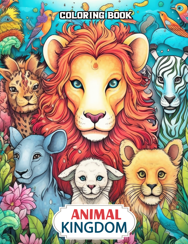 Animal Kingdom 25 Pages Printable Coloring Book