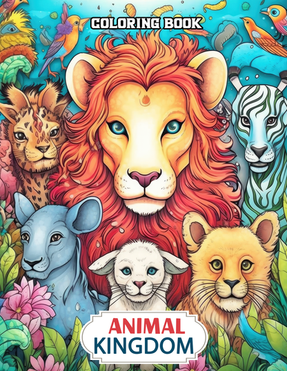 Animal Kingdom 25 Pages Printable Coloring Book
