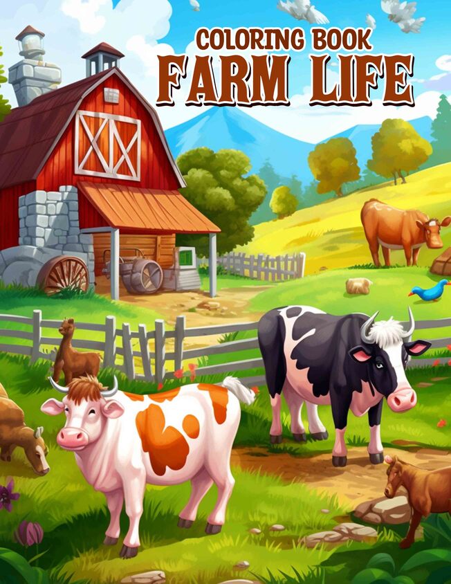 Farm Life For Kids 30 Pages Printable Coloring Book