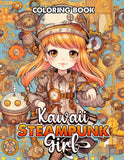 Kawaii Steampunk Girls 30 Pages Printable Coloring Book