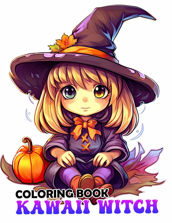 Kawaii Witch 30 Pages Printable Coloring Book