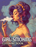 Girl Smoking 30 Pages Printable Coloring Book