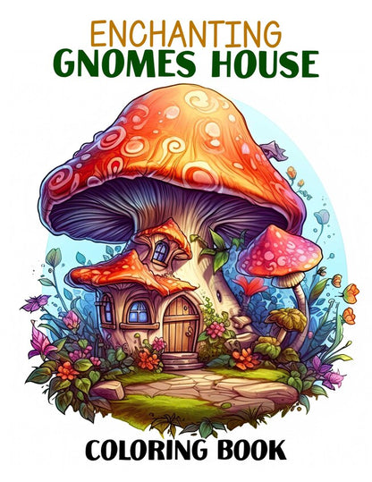 Enchanting Gnomes House 30 Pages Printable Coloring Book