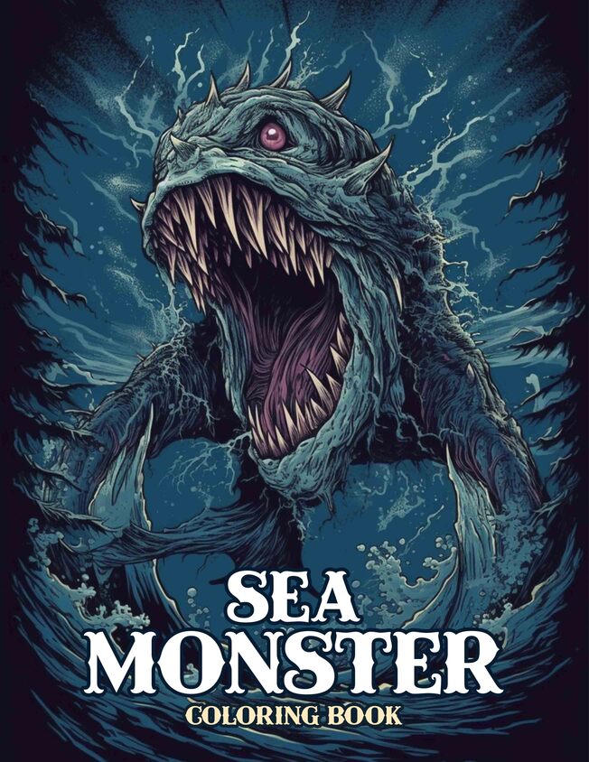 Sea Monster 30 Pages Printable Coloring Book