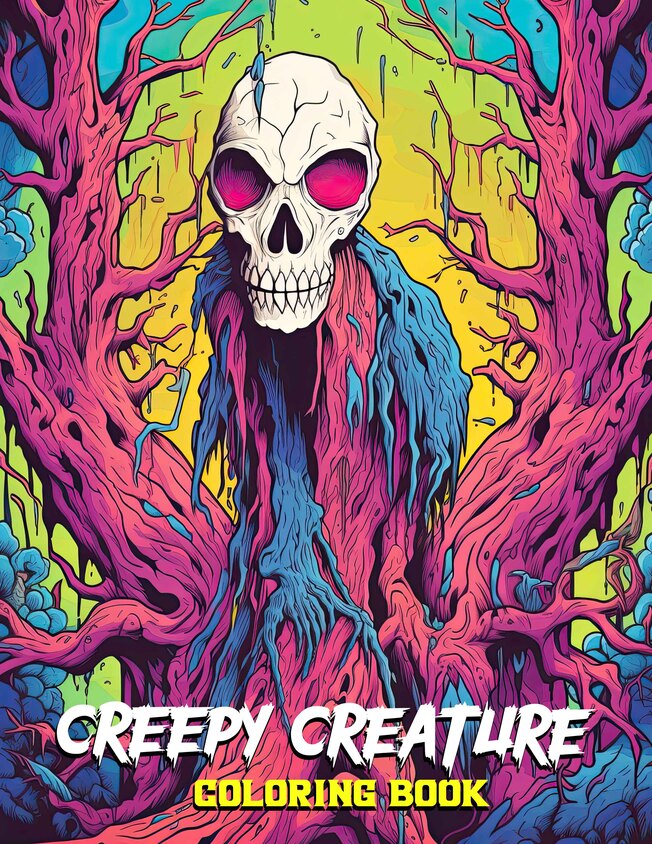 Creepy Creature 35 Pages Printable Coloring Book
