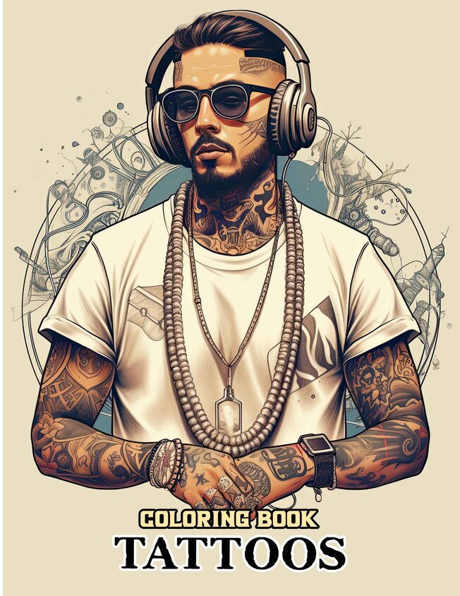 Tattoos Coloring Book 30 Pages Printable Coloring Book