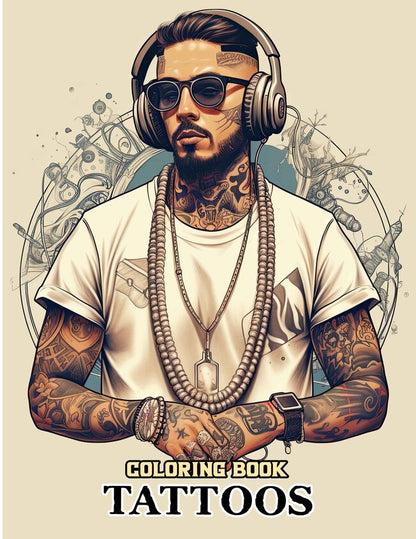 Tattoos Coloring Book 30 Pages Printable Coloring Book