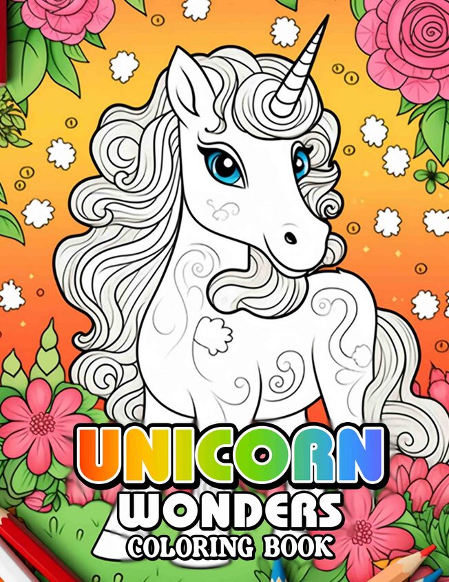 Unicorn Wonders 30 Pages Printable Coloring Book